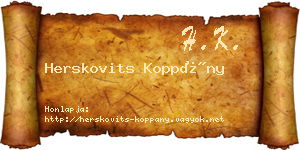 Herskovits Koppány névjegykártya